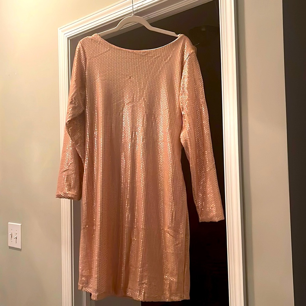 Ashley Stewart sparkly dress rose gold stunning size 2X